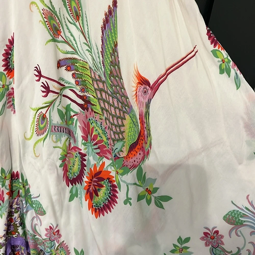 RARE! Anthropologie Analise midi length fairy hem birds of paradise dress, 4 - Picture 9 of 11